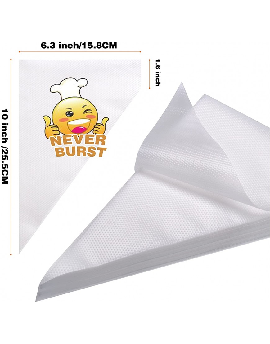 Piping Bags，FEIPUKER 100 PCS disposable Pastry Bags Cookie Cake icing bags Decorating Supplies white-100