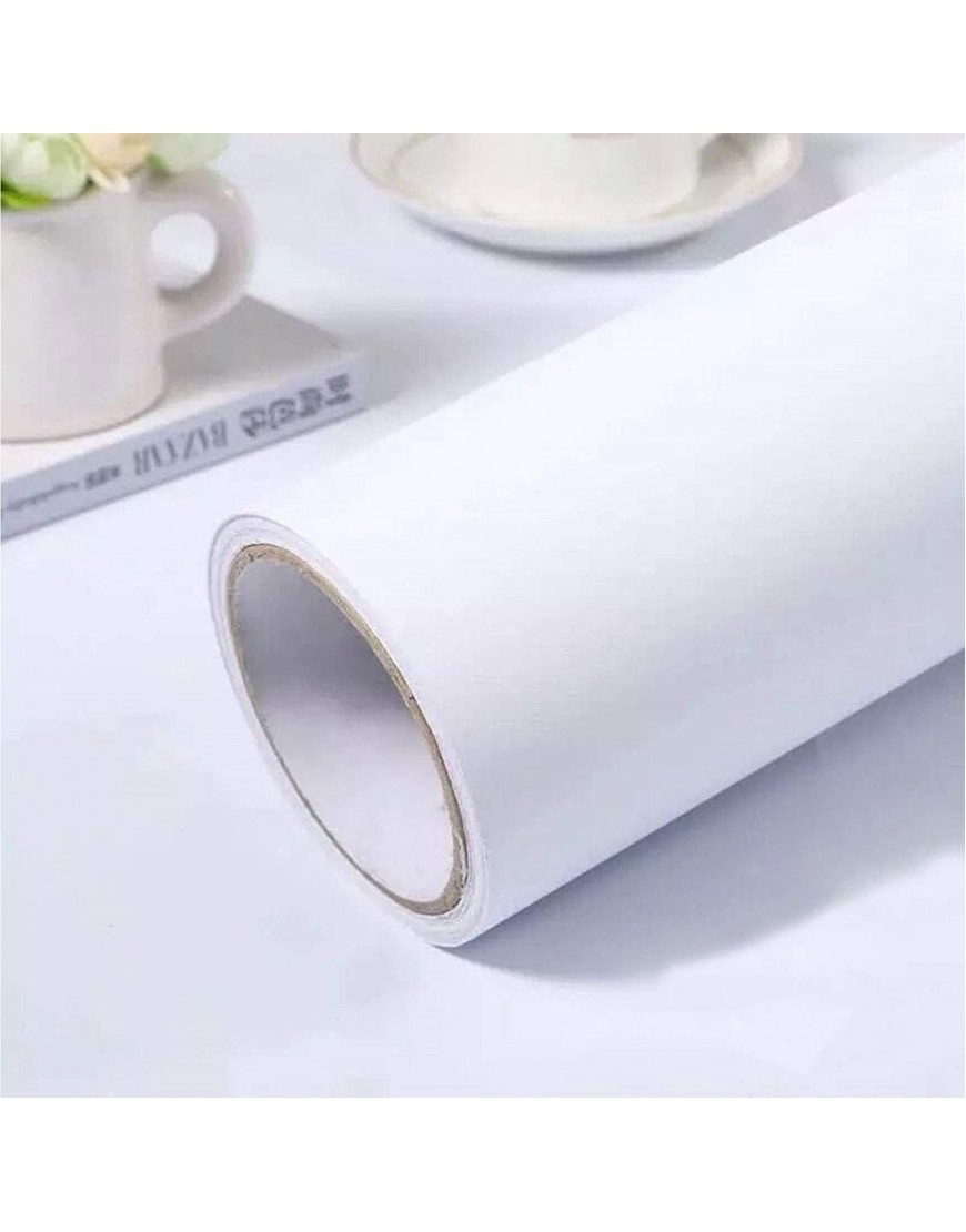 15.7 inch x118 inch White Self-Adhesive Wallpaper Film Stick Paper Easy to Apply Peel and Stick Wallpaper Stick Wallpaper Shelf Liner Table and Door Reform Decorative