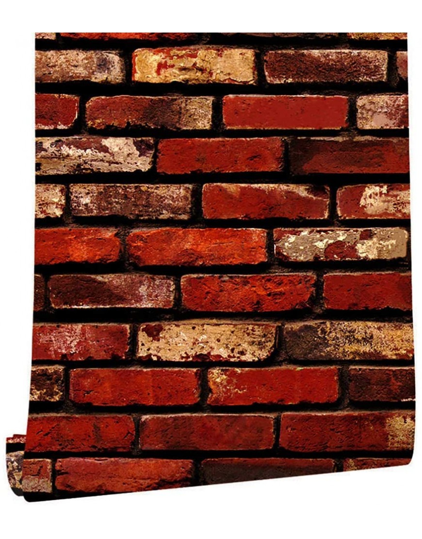 17.7”×118” Red Brick Wallpaper Peel and Stick Wallpaper Brick Self Adhesive Wallpaper Stick and Peel Removable Wallpaper Brick Look Wallpaper Red Brick Contact Paper Decorative Easily to Install