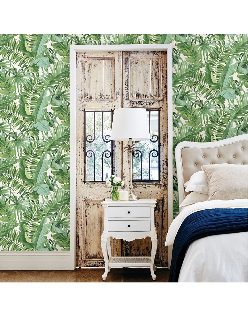 A-Street Prints 2744-24136 Alfresco Palm Leaf Wallpaper Green