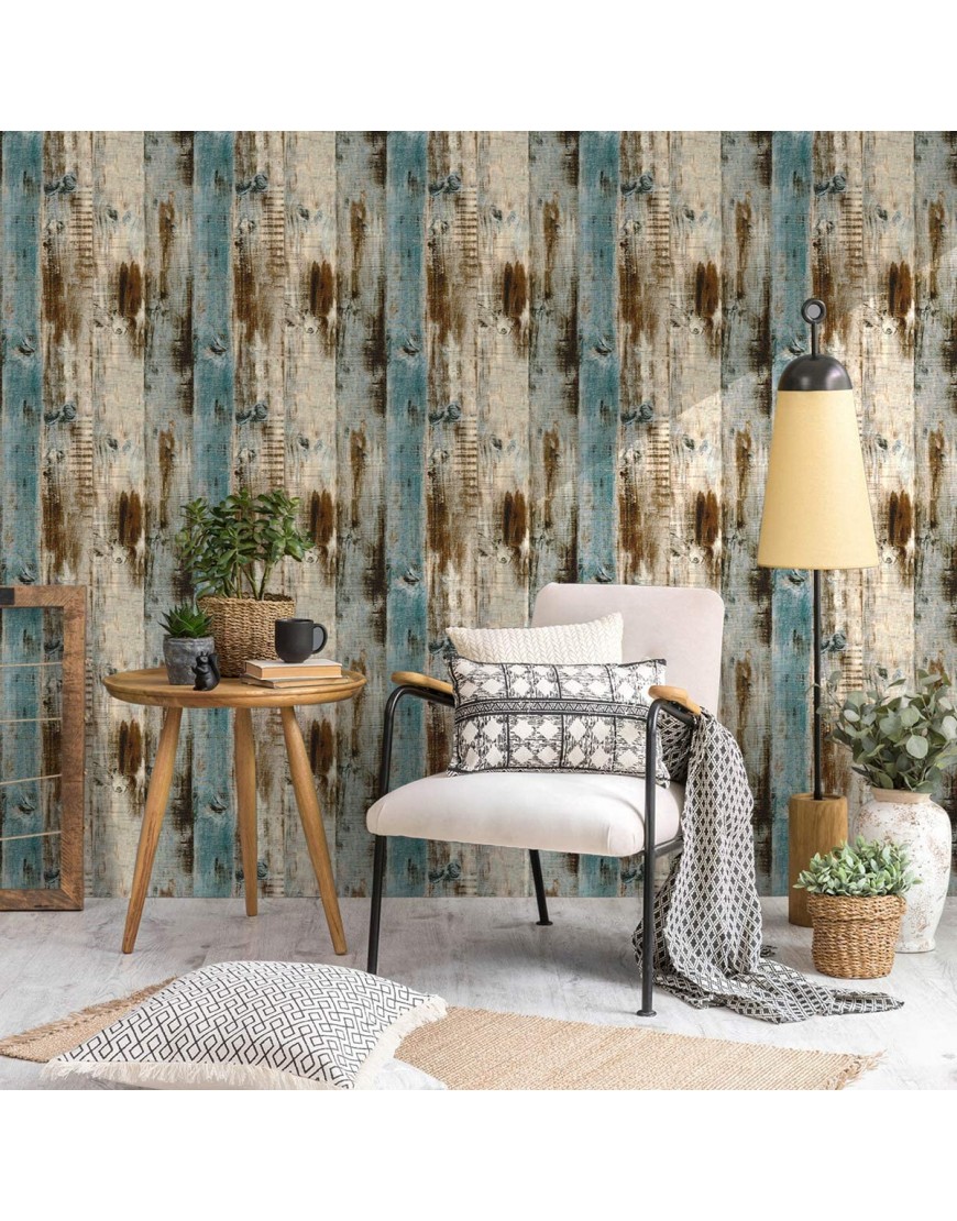 HORLLM Removable Wallpaper 17.71 in X 236 in Peel and Stick Wallpaper Self-Adhesive Vintage Wood Wallpaper Decorative Wall Covering Vinyl Wallpaper