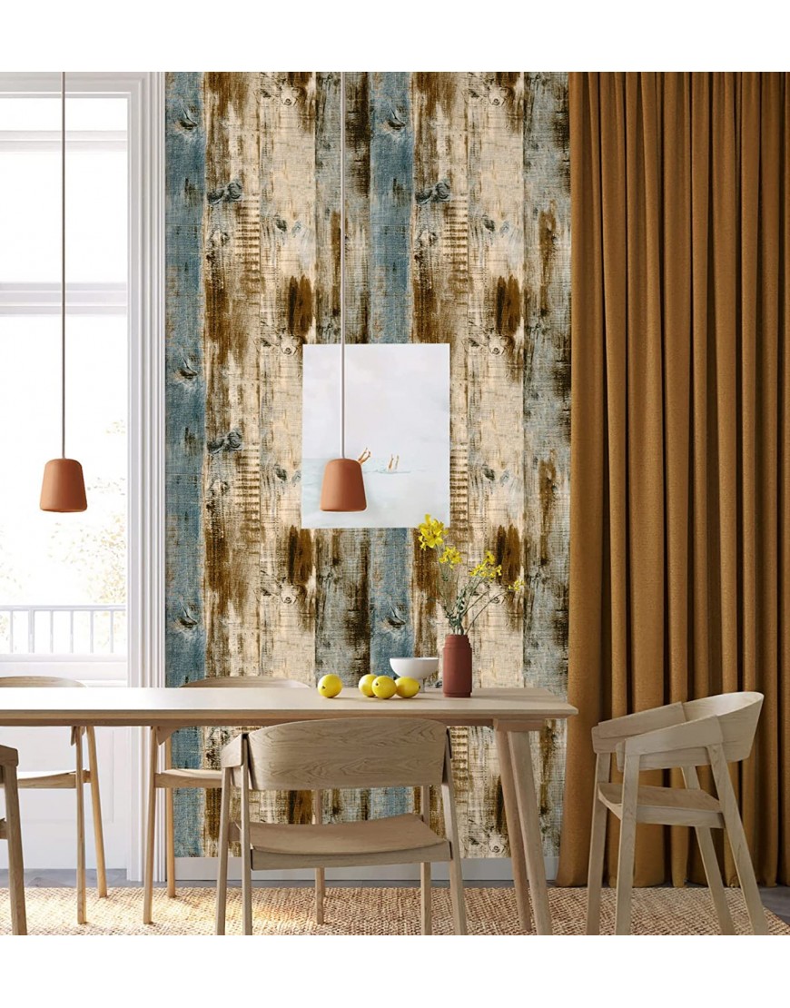 HORLLM Removable Wallpaper 17.71 in X 236 in Peel and Stick Wallpaper Self-Adhesive Vintage Wood Wallpaper Decorative Wall Covering Vinyl Wallpaper