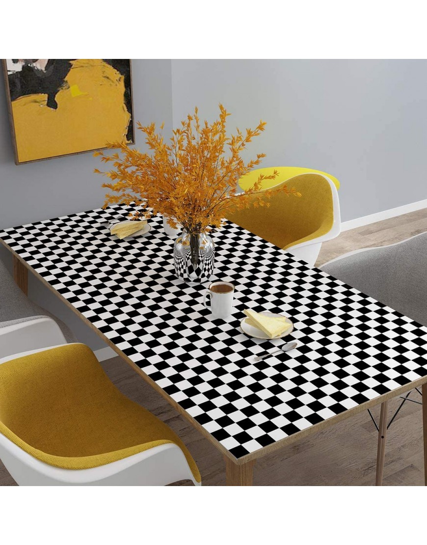 LaCheery 12x317 Checkered Contact Paper Decorative Black and White Wall Paper Roll Peel and Stick Wallpaper Removable Self Adhesive Checkered Wallpaper for Kitchen Backsplash Shelf Drawer Liners