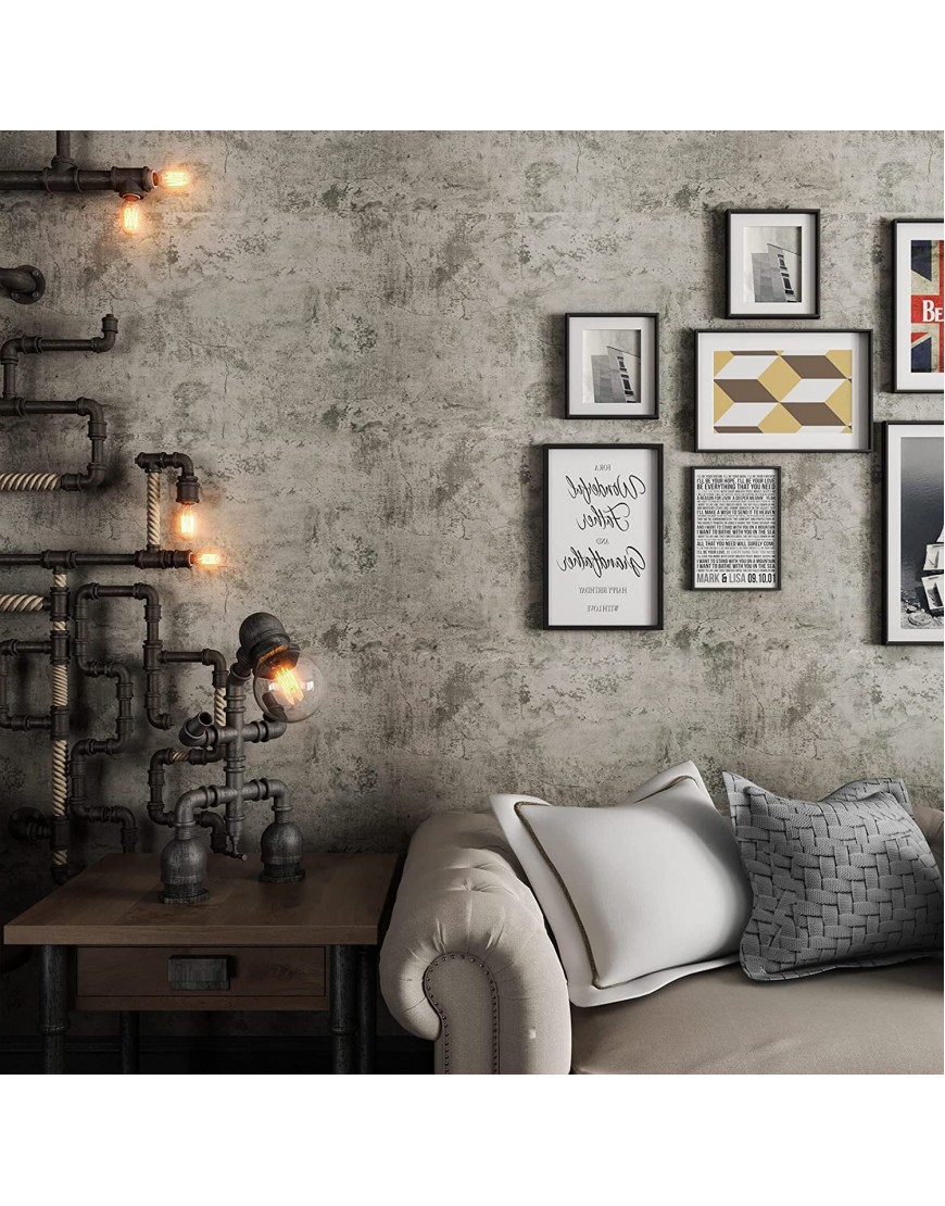 Stickyart Textured Peel and Stick Concrete Wallpaper Self Adhesive Vinyl Concrete Wallpaper Matte Beige Grey Vintage Cement Contact Paper for living Room Industrial Wall Paper for Cabinets 15.8x78.7