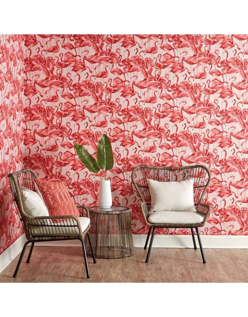 Tempaper Cheeky Pink Flamingo Removable Peel and Stick Wallpaper 20.5 in X 16.5 ft Made in the USA