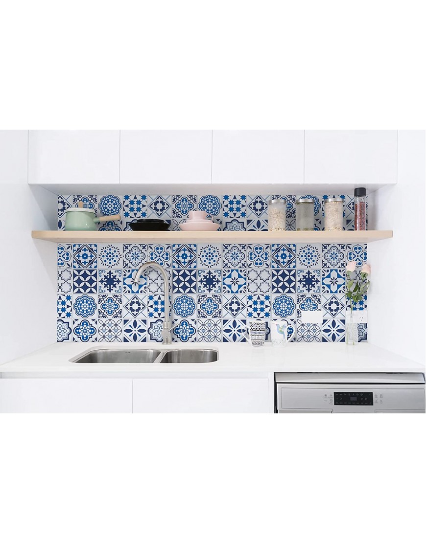 Timeet 17.7x118 Blue Contact Paper Glossy Thicken Waterproof Contact Paper Removable Wallpaper Self Adhesive Peel and Stick Wallpaper Decorative for Kitchen Countertop Shelf Drawers Liner
