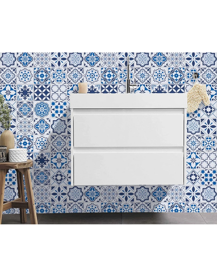 Timeet 17.7x118 Blue Contact Paper Glossy Thicken Waterproof Contact Paper Removable Wallpaper Self Adhesive Peel and Stick Wallpaper Decorative for Kitchen Countertop Shelf Drawers Liner