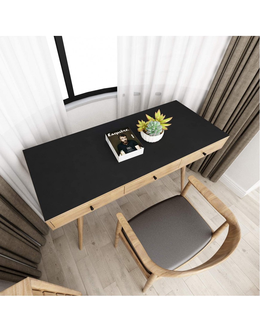 VEELIKE 15.7''x236'' Black Contact Paper for Cabinets Self Adhesive Black Wallpaper Peel and Stick Bedroom Waterproof Removable Matte Black Wallpaper for Appliance Desk Furniture Shelf Wall Countertop