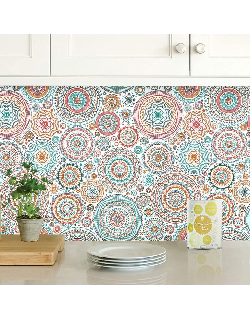Wudnaye Bohemia Wallpaper Peel and Stick Wallpaper Decorative Contact Paper for Drawers 17.7inch×118inch Vintage Boho Peel and Stick Wallpaper Removable Contact Paper for Countertops Waterproof Vinyl