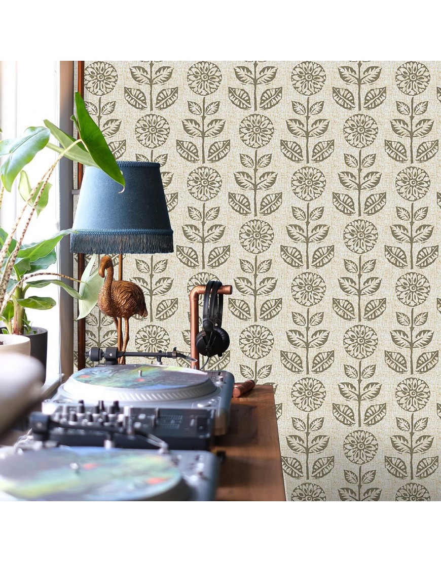 Wudnaye Floral Peel and Stick Wallpaper Floral Contact Paper Self Adhesive Removable Wallpaper 17.7in×196.8in Modern Decorative Contact Paper Floral Wallpaper Stick and Peel Flower Wall Paper Vinyl