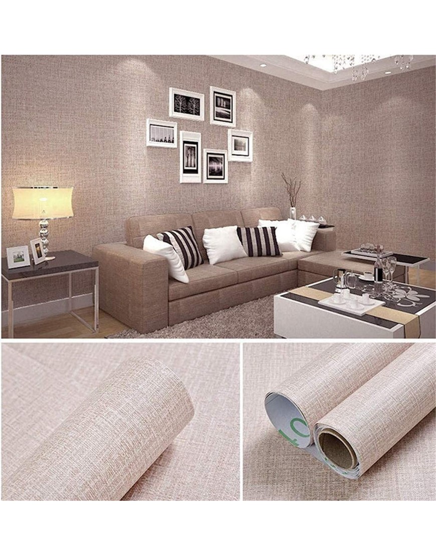 Yancorp 10ft Textured Fabric Wallpaper Faux Grasscloth Khaki Peel and Stick Wallpaper Self-Adhesive Wallpaper Linen Removable Wallpaper Cabinets Counter Top Liners