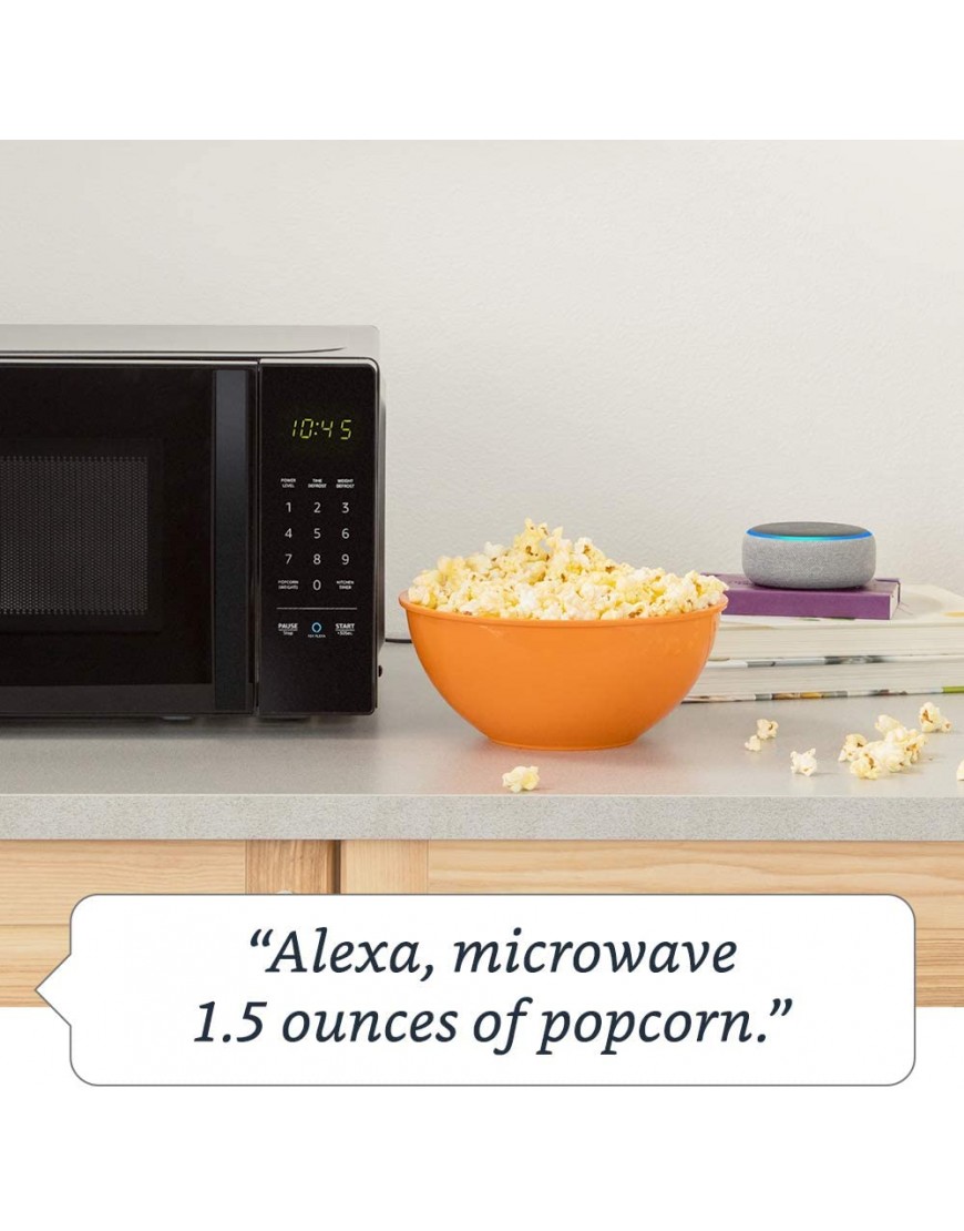 Basics Microwave Small 0.7 Cu. Ft 700W Works with Alexa