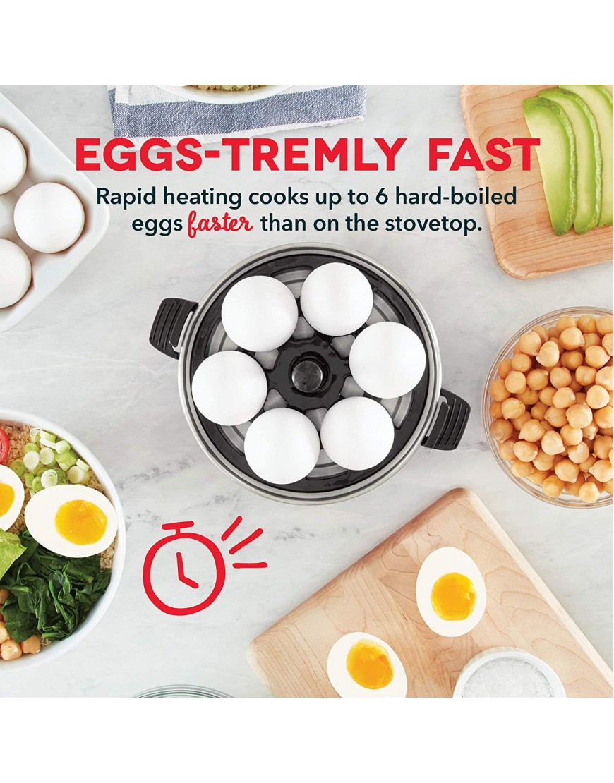 Dash Rapid Egg Cooker: 6 Egg Capacity Electric Egg Cooker for Hard Boiled Eggs Poached Eggs Scrambled Eggs or Omelets with Auto Shut Off Feature Black