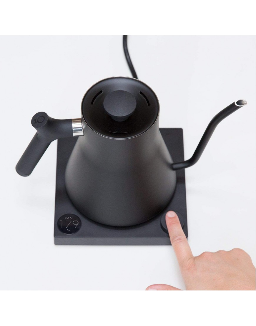 Fellow Stagg EKG Electric Gooseneck Kettle Pour-Over Coffee and Tea Pot Stainless Steel Quick Heating Matte Black 0.9 Liter
