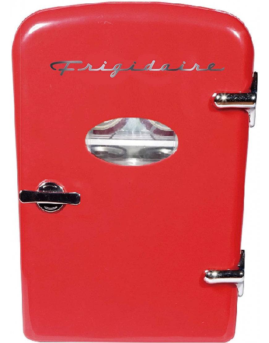Frigidaire RED EFMIS129- CP4 Mini Portable Compact Personal Fridge Cooler 4 Liter Capacity Chills Six 12 oz Cans 100% Freon-Free & Eco Friendly Includes Plugs for Home Outlet & 12V Car Charger