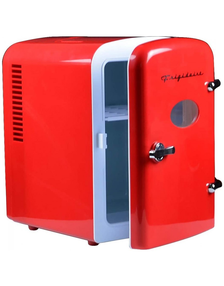 Frigidaire RED EFMIS129- CP4 Mini Portable Compact Personal Fridge Cooler 4 Liter Capacity Chills Six 12 oz Cans 100% Freon-Free & Eco Friendly Includes Plugs for Home Outlet & 12V Car Charger