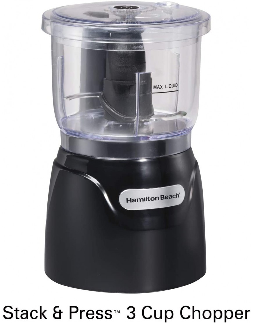Hamilton Beach 3-Cup Mini Food Processor & Vegetable Chopper 350 Watts for Dicing Mincing and Puree Black 72850