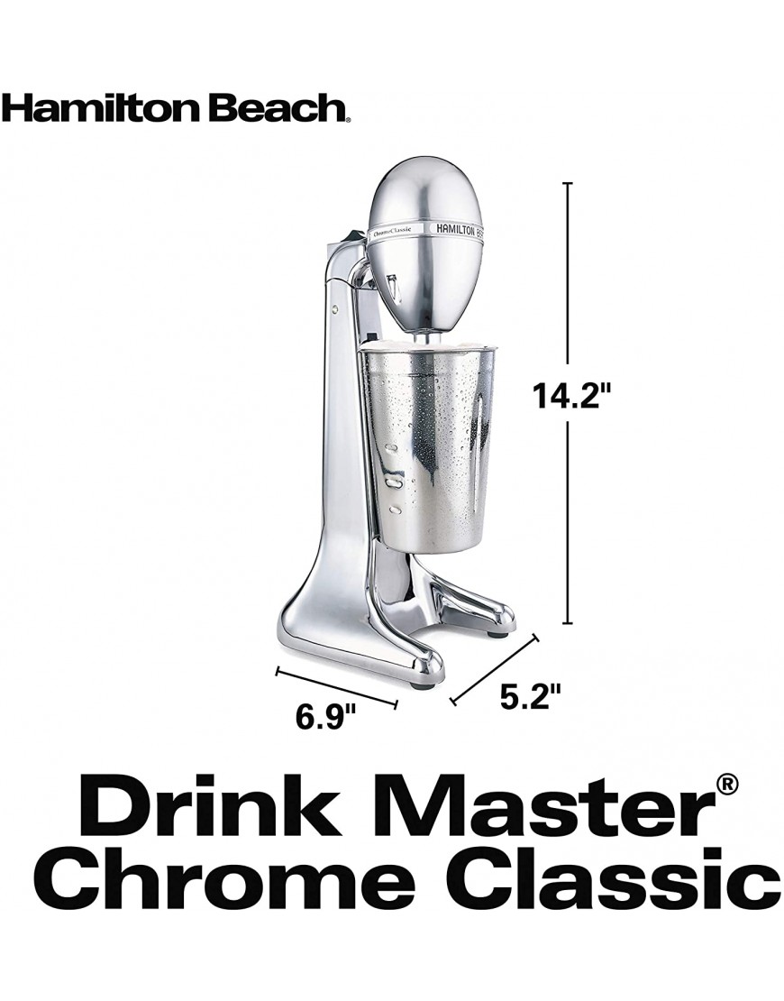 Hamilton Beach 730C DrinkMaster Classic Drink Mixer 28 oz Mixing Cup Chrome