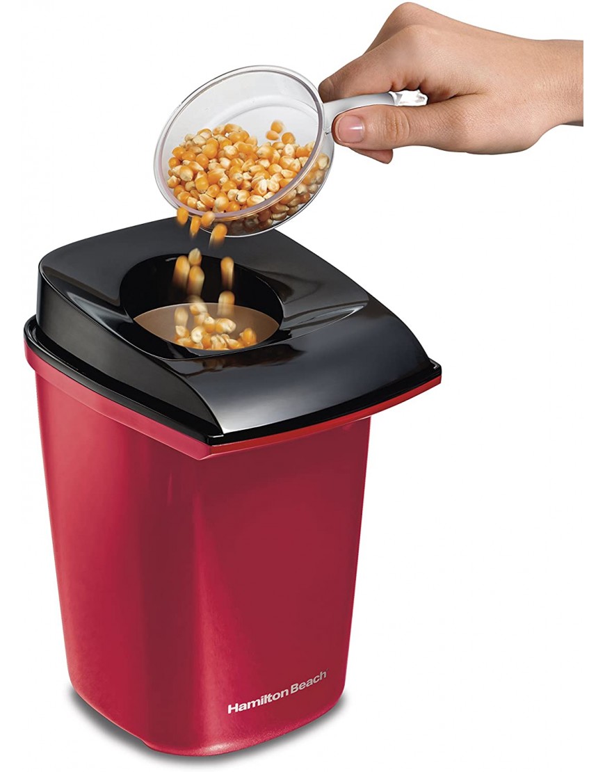 Hamilton Beach Electric Hot Air Popcorn Popper Healthy Snack Makes up to 18 Cups Red 73400