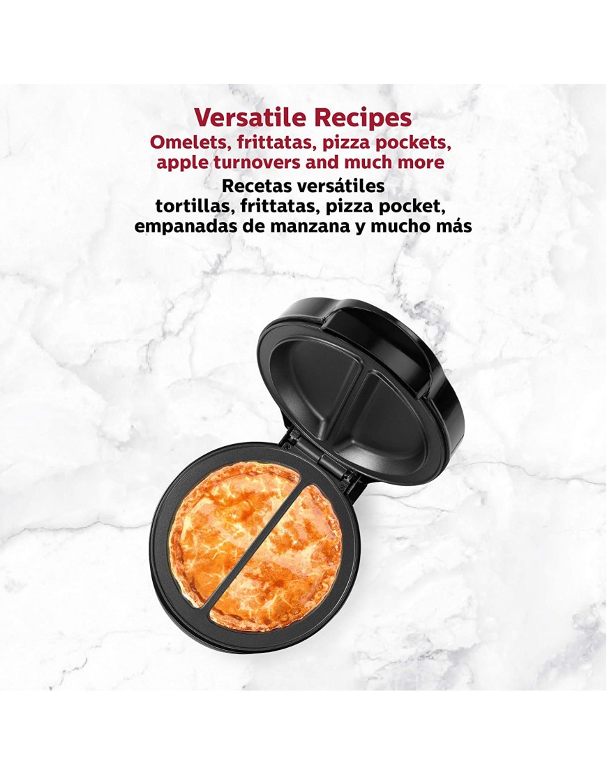 Holstein Housewares Non-Stick Omelet & Frittata Maker Black Stainless Steel Makes 2 Individual Portions Quick & Easy,HH-0937012SS