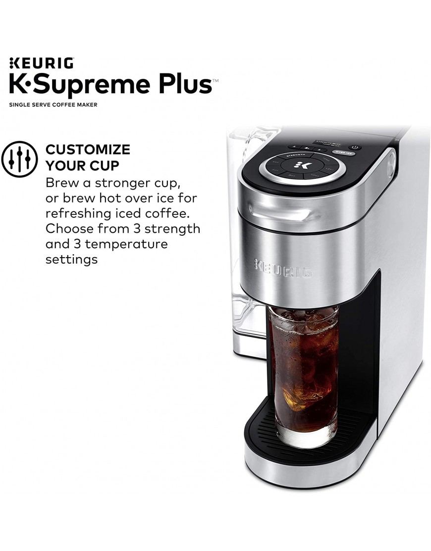 Keurig K-Supreme Plus Coffee Maker Single Serve K-Cup Pod Coffee Brewer With MultiStream Technology 78 Oz Removable Reservoir and Programmable Settings Stainless Steel