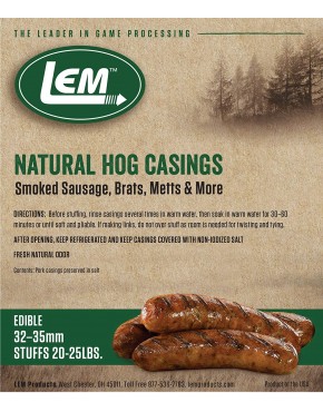 LEM Products 141 8 oz. Vacuum Sealed Bag Hog Casings for 25 lbs. Meat