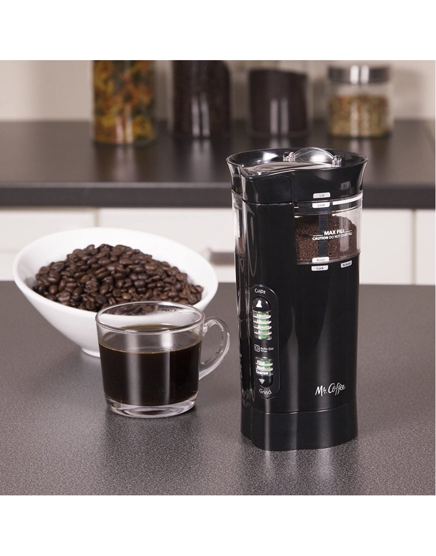Mr. Coffee 12 Cup Electric Coffee Grinder with Multi Settings Black 3 Speed IDS77