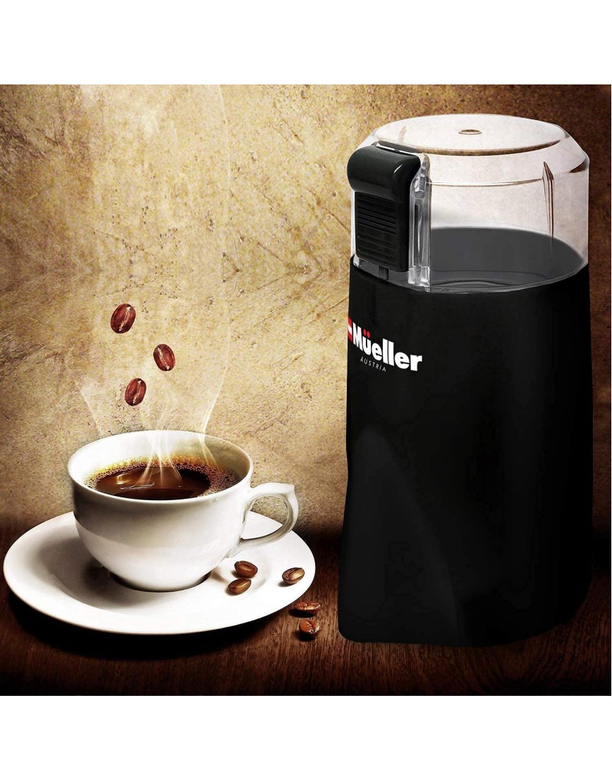 Mueller HyperGrind Precision Electric Spice Coffee Grinder Mill with Large Grinding Capacity and HD Motor also for Spices Herbs Nuts Grains Black