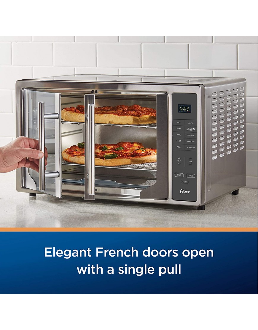 Oster Air Fryer Countertop Toaster Oven French Door and Digital Controls,Stainless Steel Extra Large 42 L