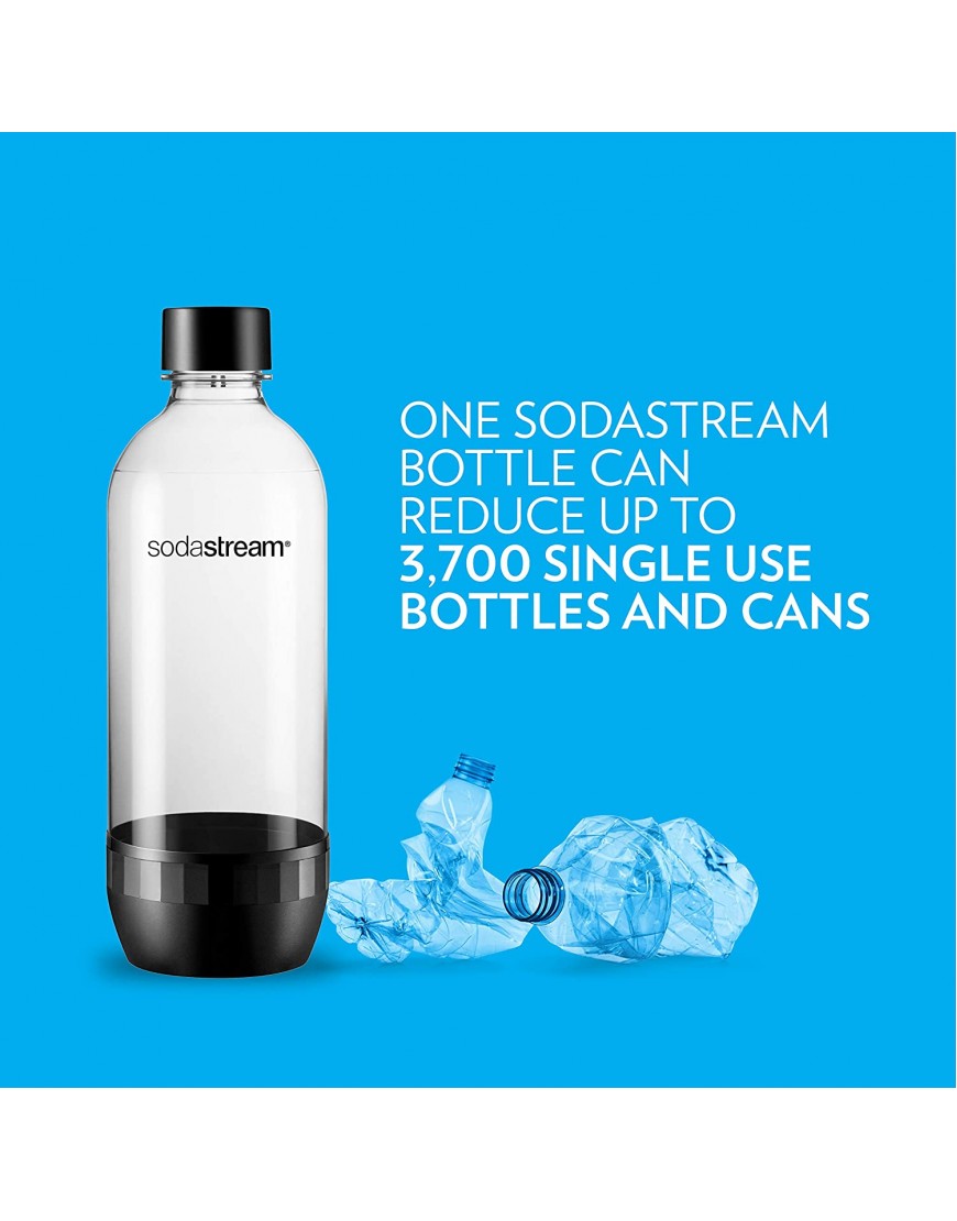 SodaStream Dishwasher Safe 1L Classic DWS Carbonating Bottle Black twinpack Pack of 2