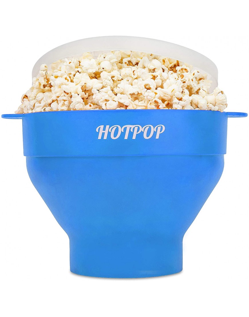 The Original Hotpop Microwave Popcorn Popper Silicone Popcorn Maker Collapsible Bowl BPA-Free and Dishwasher Safe- 20 Colors Available Azure