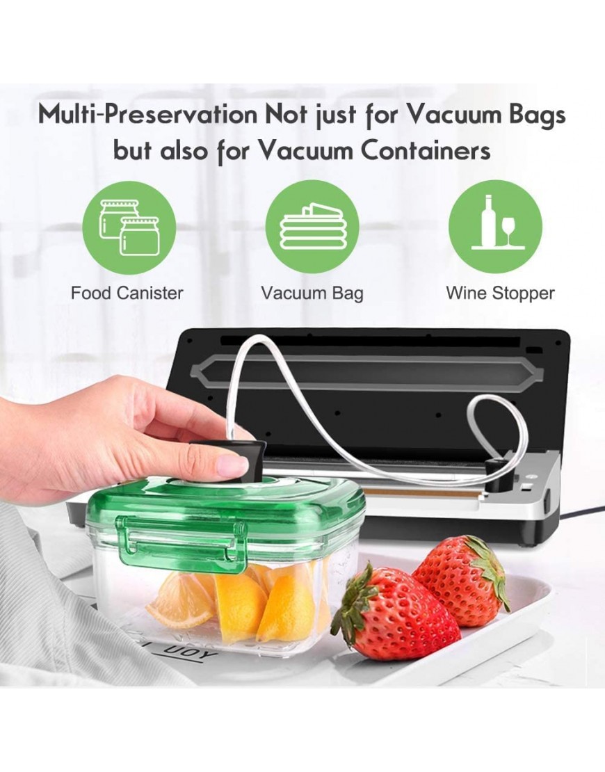 TO-YUUGO Vacuum Sealer Machine Upgraded Automatic Food Sealer Saver Vacuum Packing Machine with Dry & Moist Food Modes and One Roll Sealing Bag for Food Preservation and Sous Vide