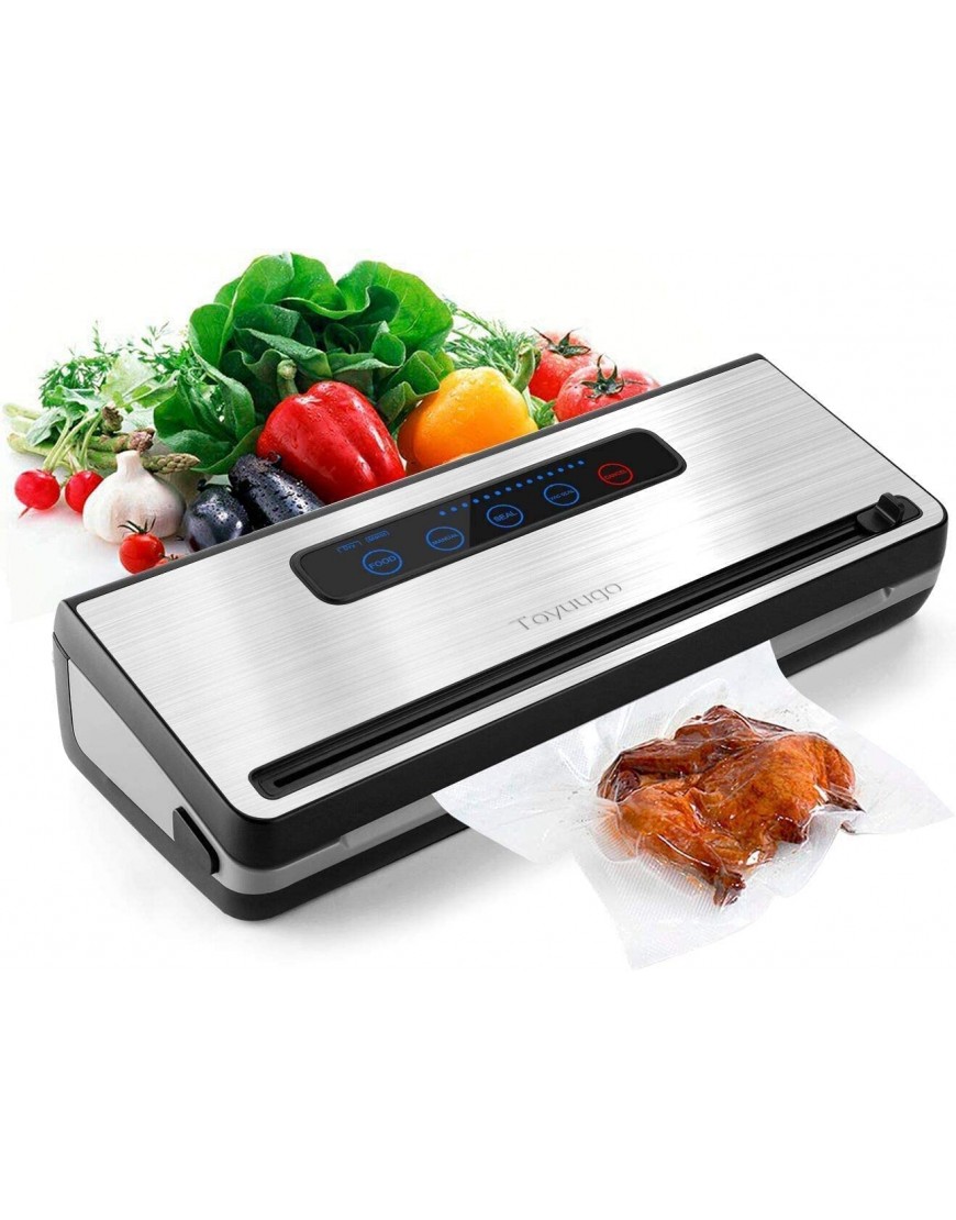 TO-YUUGO Vacuum Sealer Machine Upgraded Automatic Food Sealer Saver Vacuum Packing Machine with Dry & Moist Food Modes and One Roll Sealing Bag for Food Preservation and Sous Vide