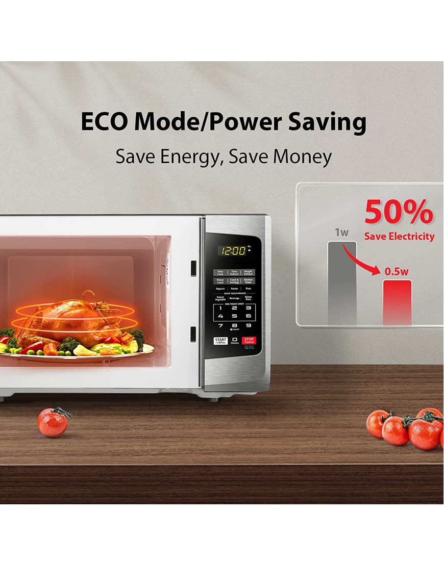 Toshiba EM925A5A-SS Microwave Oven with Sound On Off ECO Mode and LED Lighting 0.9 Cu. ft 900W Stainless Steel