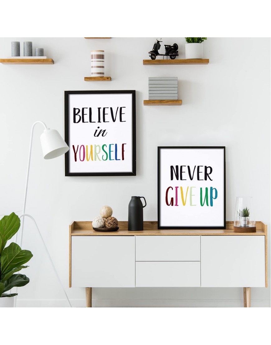 12 Pieces Inspirational Print Wall Poster Motivational Quote Watercolor Words Posters Aesthetic Poster Unframed Canvas Saying Painting Posters for Kids Room Modern Decoration 8 x 10 Inches