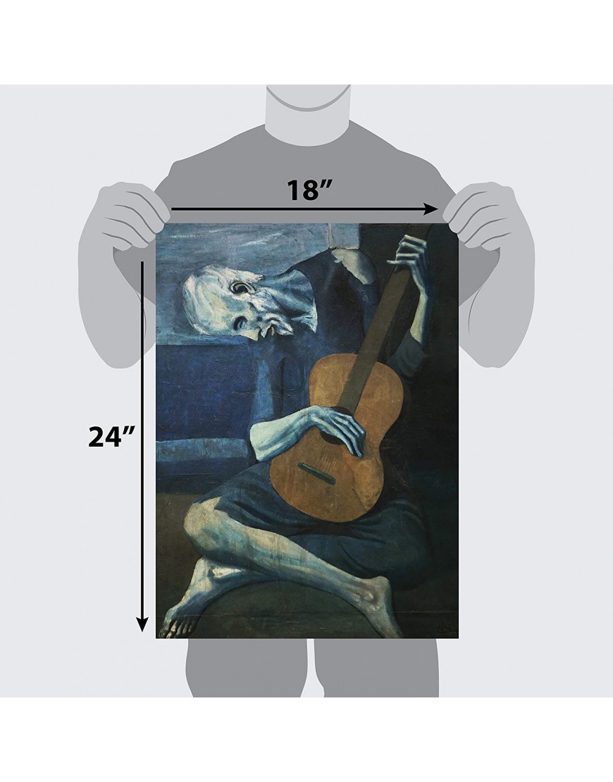 3 Pack of Posters: Vincent Van Gogh Skeleton + The Old Guitarist by Pablo Picasso + The Great Wave Off Kanagawa by Katsushika Hokusai Set of 3 Fine Art Prints LAMINATED 18 x 24