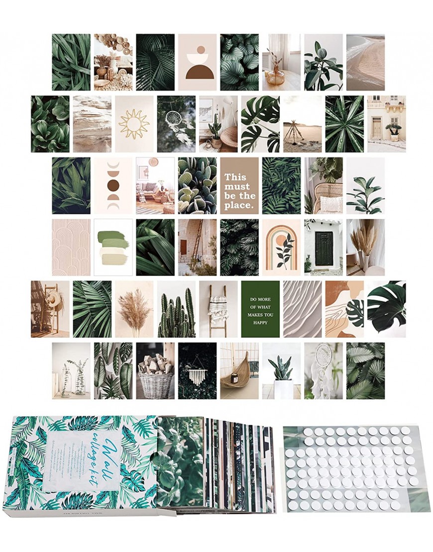 70 Pcs Botanical Wall Collage Kit Aesthetic Pictures 4x6 Inch Vintage Aesthetic Room Decor Boho Wall Decor Posters Photo Collage Kit for Wall Aesthetic and Teens Girls Boys