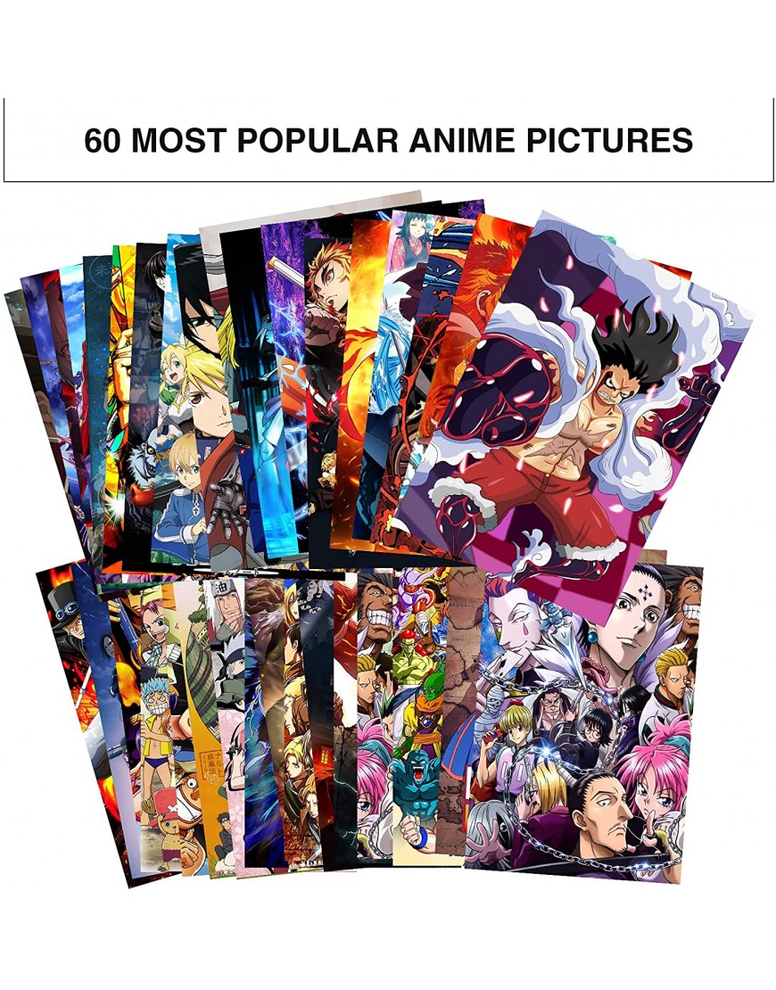 Anime Aesthetic Wall Collage Kit 60 PCS Anime Room Decor 4.2x6.2 inch Small Anime Posters Aesthetic Pictures Collage Kit Manga Anime Pictures for Wall Collage Kit
