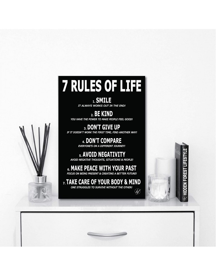HFL Motivational Poster for Affirmation Rules -11.7 x 16.5 inch Poster for Office Decor College Dorm Teachers Classroom Gym Workout & School! Inspirational Wall Art to Change your Mindset for Growth