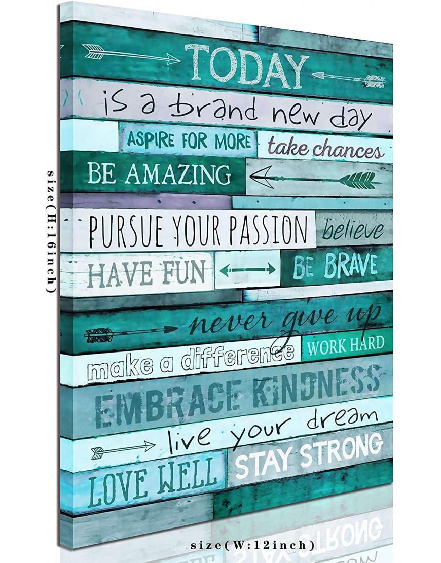 Inspirational Wall-Art Quotes Office Wall Decor Teal Wall Decor For Bedroom Word Artwork For Home Walls Size 12x16