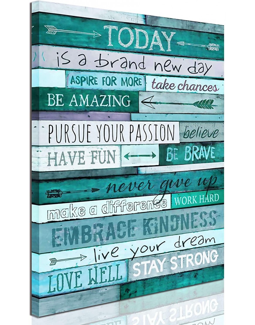 Inspirational Wall-Art Quotes Office Wall Decor Teal Wall Decor For Bedroom Word Artwork For Home Walls Size 12x16