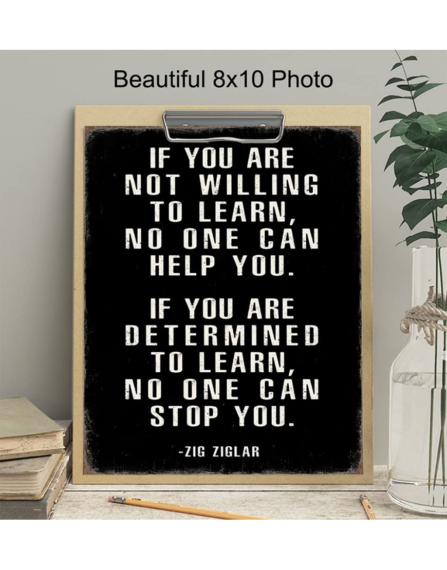 Motivational Wall Art Office Wall Decor Zig Ziglar Poster Positive Quotes Wall Decor Encouragement Gifts Positive Sayings for Wall Decor Entrepreneur Wall Art Inspirational Quotes