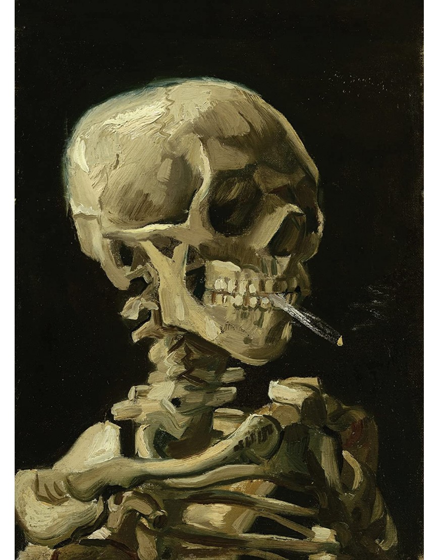 Palace Learning Vincent Van Gogh Skull with Cigarette 1885 Art Poster Print 18 x 24 Laminated Van Gogh Skeleton