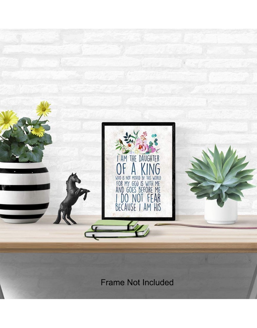 Religious Wall Decor 8x10 Inspirational Quote Bible Verse Wall Art Christian Scripture Print Wall Decor for Bedroom Girls Room Daughter Gifts Gift for Women