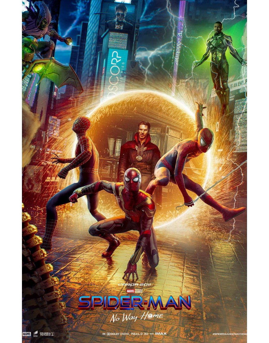 Rock-Poster Tom Holland Spider Man 3 No Way Home 2021 Movie Poster and Prints Unframed Wall Art Gifts Decor 16x24 16 x 24 Inch