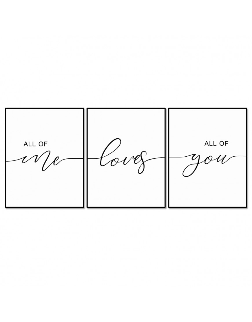 Set of 3 All of Me Loves All of You Print Quote Bedroom Print Set Minimalist Wall Art Bedroom Poster Above Bed Artwork Home Decor,11x14inch Unframed