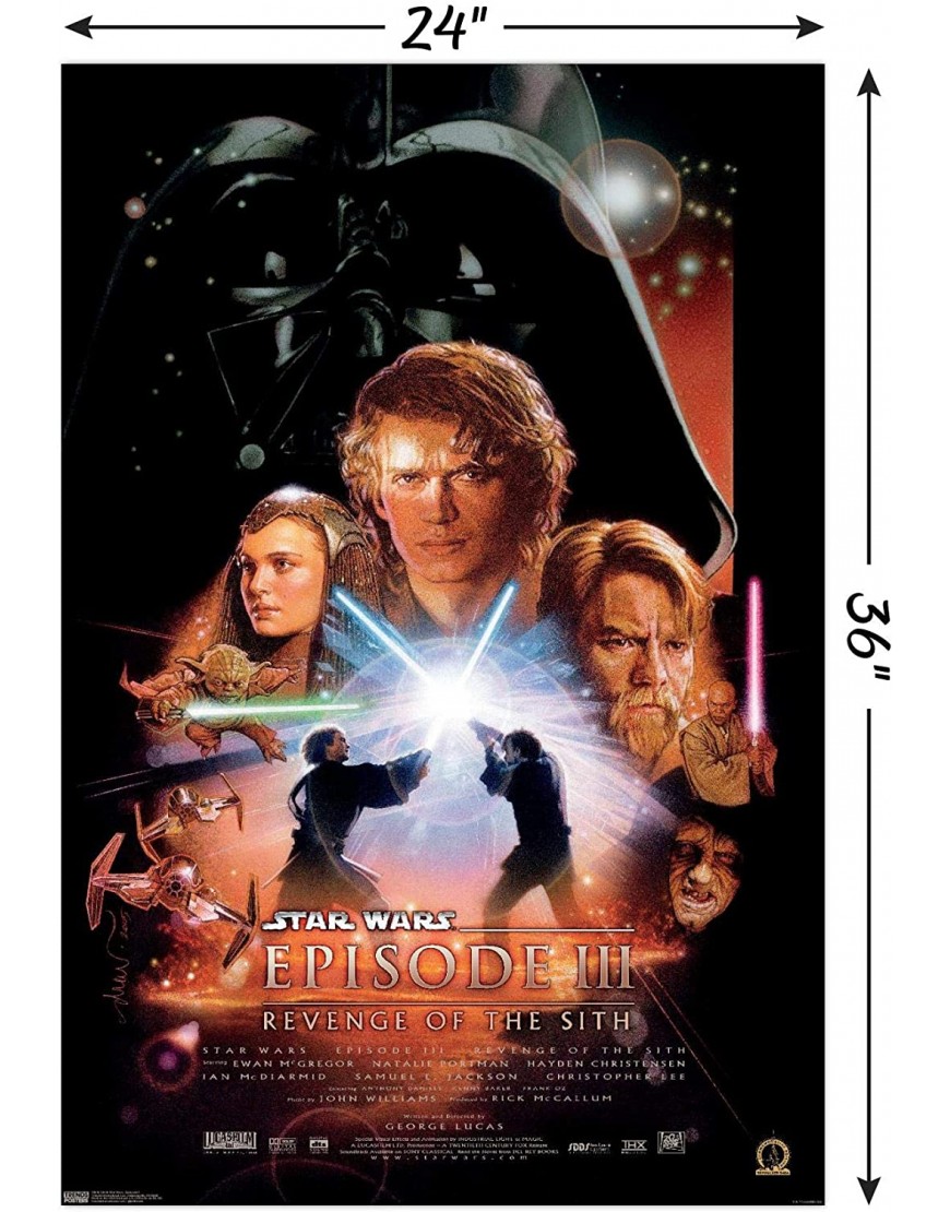 Trends International 24X36 Star Wars: Revenge of The Sith-One Sheet Wall Poster 24 x 36 Unframed Version