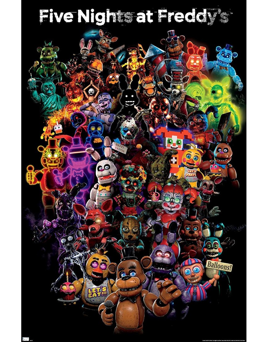 Trends International Five Nights at Freddy's: Special Delivery-Collage Wall Poster 22.375" x 34" Unframed Version