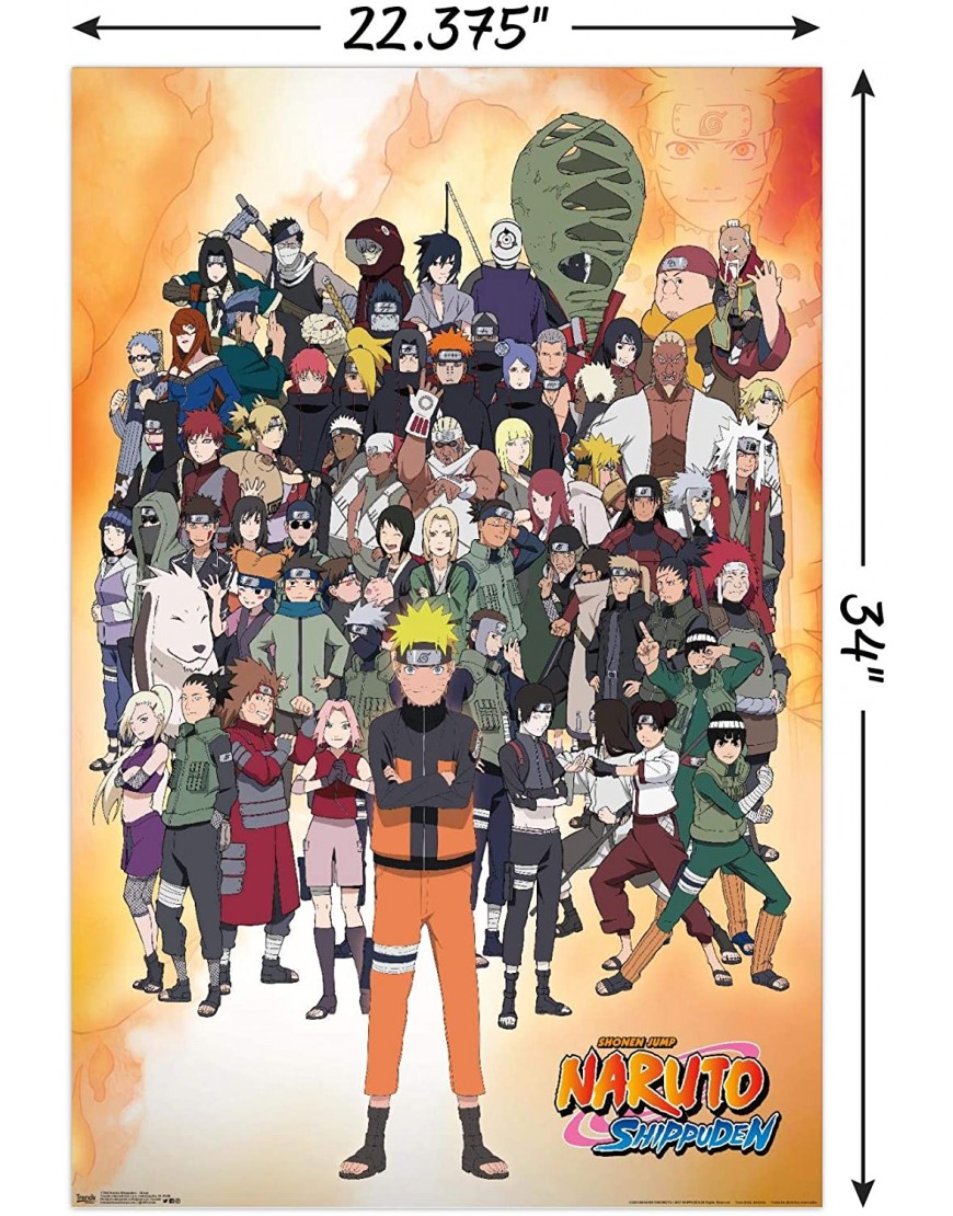 Trends International Naruto Shippuden-Group Wall Poster 22.375 x 34 Unframed Version