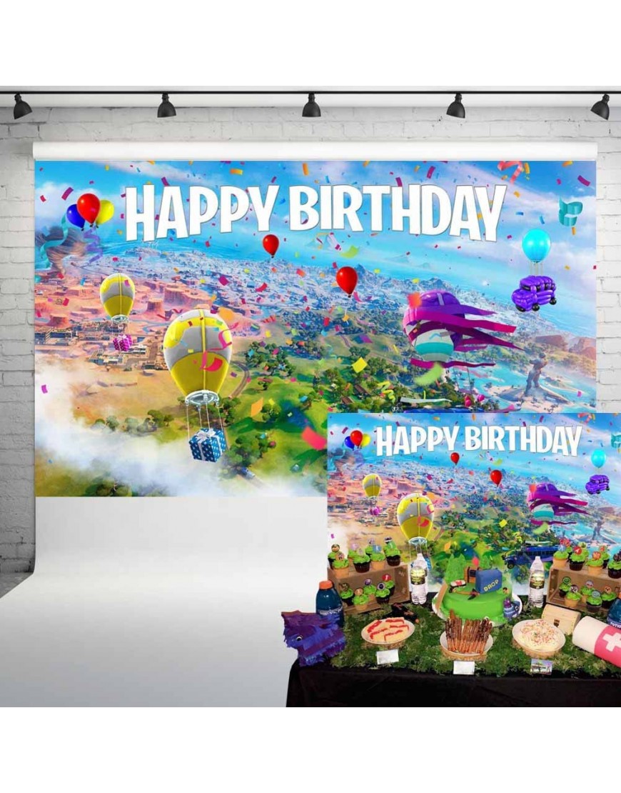 Video Game Party Supplies 5x3ft Battle Royale Backdrop Poster Birthday Banner Gamer Background Boys Room Wall Decoration 84